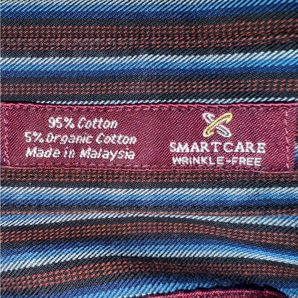 Nordstrom Classic Dress Shirt - Smart-Care Long Sleeve - Striped - Size - Medium - Picture 7 of 12